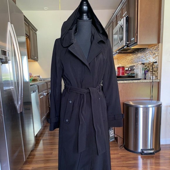 NWT Gallery New York The Heritage Collection Long Black Peacoat Size M